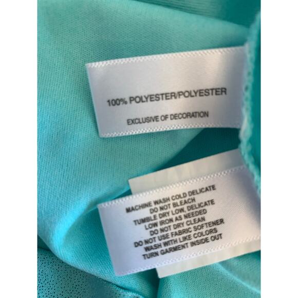 Annika Cutter And Buck Metallic Shiny Icy Blue Teal Golf Athletic Polo Small - Picture 3 of 6